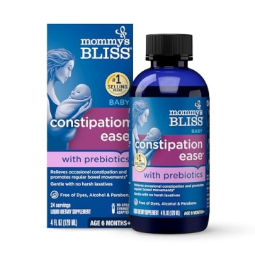 Mommy's Bliss Constipation Ease + Prebiotics - Gentle & Safe Relief 4 Fl Oz