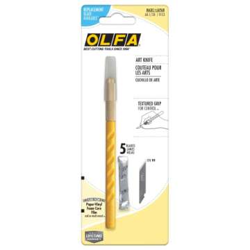 OLFA Graphic Art Knife Set (AK-1/5B) - Precision Hobby Craft Knife Kit (1 Knife & 5 Blades) w/Safety...