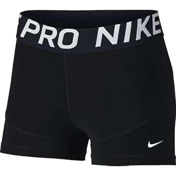 Nike Women's Pro 3" Training Shorts (Large, Black White)