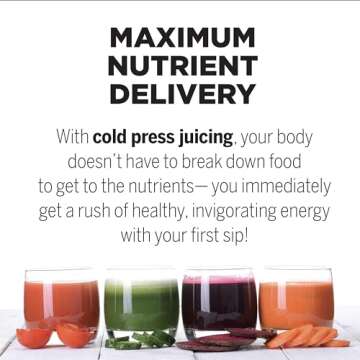 Omega NC900HDC Cold Press Juicer Machine, Vegetable and Fruit Juice Extractor and Nutrition System, Dual-Stage Slow Masticating Juicer, 150 W, Metallic