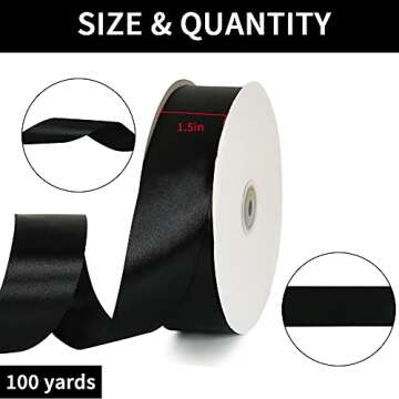 Premium 1.5 Inch x 100 Yards Satin Ribbons for Gift Wrapping and Decor