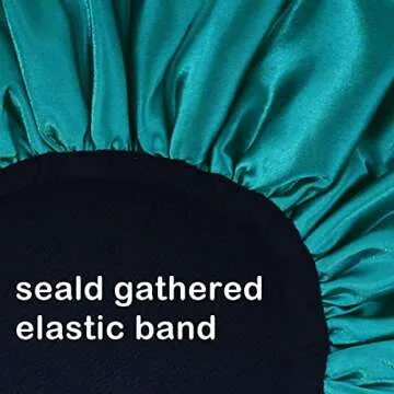 Aquior Shower Cap,Extra Large Triple Layer Bathing Cap with Dry Hair Function for Women Microfiber Terry Cloth Silky Satin 100% Waterproof Reusable Long Hair Bath Caps (Green)