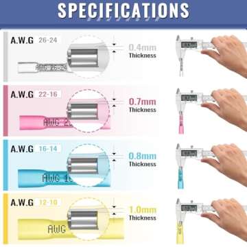 Sopoby 210Pcs Heat Shrink Butt Wire Connectors - Waterproof, Durable & Versatile