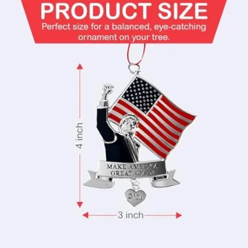 Trump 2024 US Flag Christmas Ornament for Holidays