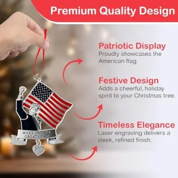 Trump 2024 US Flag Christmas Ornament for Holidays