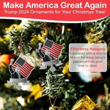 Trump 2024 US Flag Christmas Ornament for Holidays