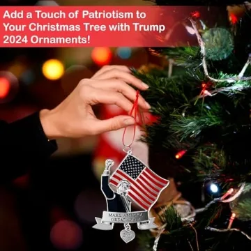 Trump 2024 US Flag Christmas Ornament for Holidays