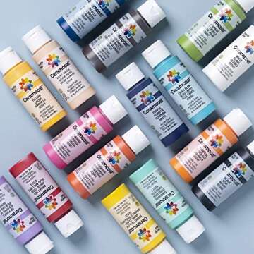 Delta Creative PROMOADA3 16 Color Ceramcoat Acrylic Paint Set, Colors may vary, 2 Fl Oz (Pack of 16)
