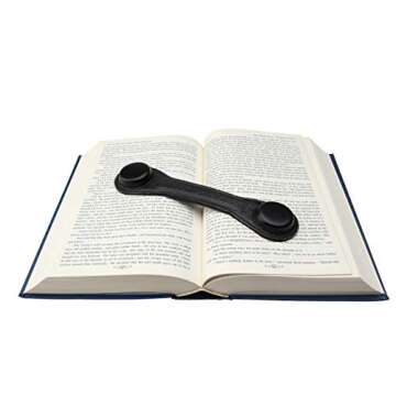 Superior Essentials Leather Bookmark Book Holder - Black Leather Paper Weights for Cookbooks, Textbooks, and Workbooks - Hands-Free Reading with Non-Slip Design and Magnetic Bookmark [1-Pack]