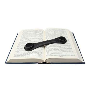 Superior Essentials Leather Bookmark Book Holder - Black Leather Paper Weights for Cookbooks, Textbooks, and Workbooks - Hands-Free Reading with Non-Slip Design and Magnetic Bookmark [1-Pack]