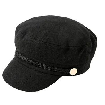 ACCSA Women's Black Newsboy Cap - Stylish & Chic Hat