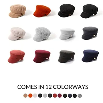 ACCSA Women's Black Newsboy Cap - Stylish & Chic Hat