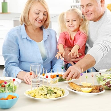 Bamboo Cocktail Picks Elegant Colorful Skewers 100 Count