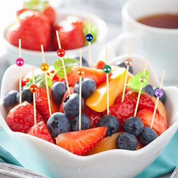 Bamboo Cocktail Picks Elegant Colorful Skewers 100 Count