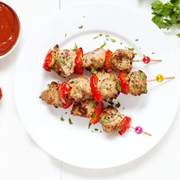 Bamboo Cocktail Picks Elegant Colorful Skewers 100 Count