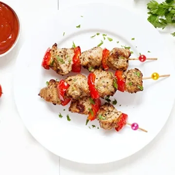 Bamboo Cocktail Picks Elegant Colorful Skewers 100 Count