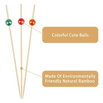 Bamboo Cocktail Picks Elegant Colorful Skewers 100 Count