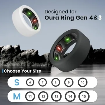 sylacor Ring Cover for Oura Ring Gen 4/Oura Ring Gen3, Anti-Scratch Elastic Silicone Oura Ring Case Protector