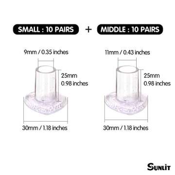 20 Pairs High Heel Protectors, Heart Shaped Glittery Clear Heel Stoppers for Women Shoes, Perfect fo...