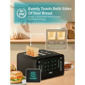 Gevi 4-Slice Touchscreen Bagel Toaster with Controls