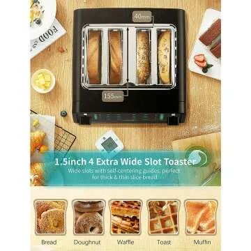 Gevi 4-Slice Touchscreen Bagel Toaster with Controls