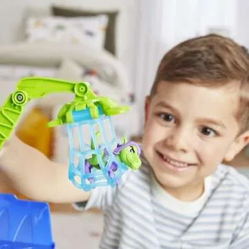 Spidey and his Amazing Friends Marvel Dino-Webs Crawler Toy Car Playset, Spider-Man & Goblin Raptor 4-Inch Action Figures, Kids Ages 3 & Up