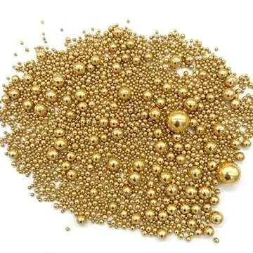 GEORLD Gold Pearl Sugar Sprinkles Candy Mixing Size Baking Edible Cake Decorations Cupcake Toppers Cookie Decorating Celebrations Wedding Shower Party Chirstmas Supplies 130g/ 4.6oz