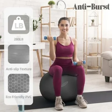 Fitvids Durable Anti-Burst Exercise and Yoga Ball