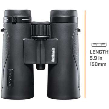 Bushnell Engage X 10x42mm Binoculars, IPX7 Waterproof and Lightweight Binoculars for Hunting, Travel, and Camping in Black
