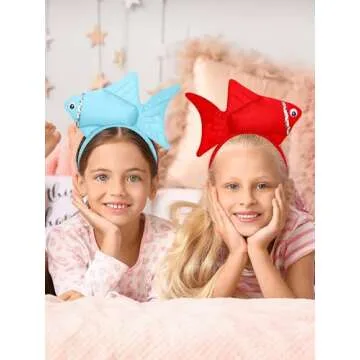 Luces Red and Blue Fish Headbands, Cute Kids Fish Styles Headbands, Fish Costume Accessories Dress Up Party Favors Supplies