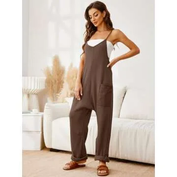 Stylish Glamaker Women's Waffle Knit Baggy Jumpsuit