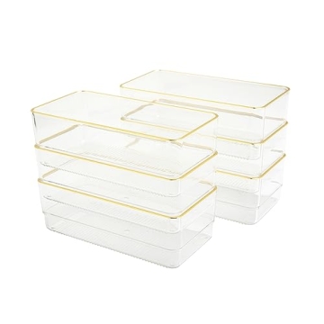 Martha Stewart Stackable Desk Organizers with Gold Trim
