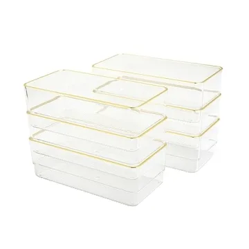 Martha Stewart Stackable Desk Organizers with Gold Trim