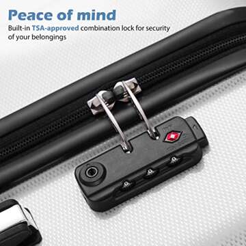 Coolife Luggage Expandable 5 Piece Sets PC+ABS Spinner Suitcase 20 inch 24 inch 28 inch (wine wind n...