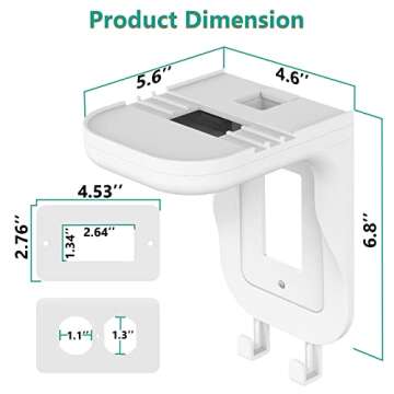 WALI Outlet Shelf Wall Holder, Fit for Duplex GFCI Decorative Outlet Shell A Space Saving for Smart Home, Speaker Mounts up to 20lbs with Cable Management (OSH001-W), White