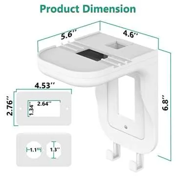 WALI Outlet Shelf Wall Holder, Fit for Duplex GFCI Decorative Outlet Shell A Space Saving for Smart Home, Speaker Mounts up to 20lbs with Cable Management (OSH001-W), White