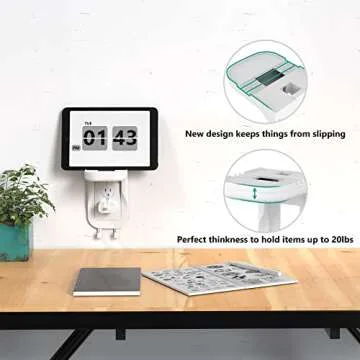 WALI Outlet Shelf Wall Holder, Fit for Duplex GFCI Decorative Outlet Shell A Space Saving for Smart Home, Speaker Mounts up to 20lbs with Cable Management (OSH001-W), White