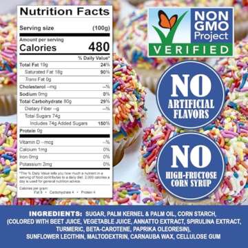 Vegan Bulk Rainbow Sprinkles - Naturally Colored Jimmies | 14 Oz