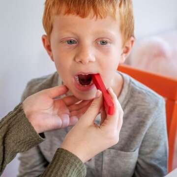 TalkTools Dental Bite Blocks | Therapy Tools to Improve Chewing and Biting Dental Bite Blocks Oral Opener Mouth Prop Dental Bite Blocks Safe for All Ages | Jaw Grading Bite Blocks | Set of 2 - Red