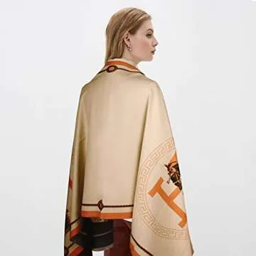 EXTREE Scarfs for Women Pashmina Silky Shawl Wrap for Evening Dressing Blanket Open Front Poncho Cape