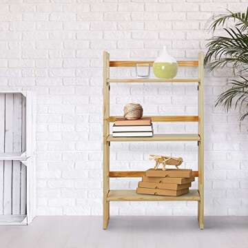 Casual Home 3-Shelf Folding Bookcase for Students