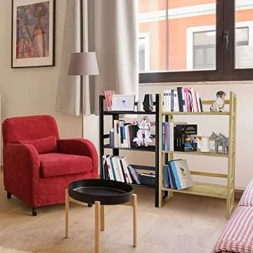 Casual Home 3-Shelf Folding Bookcase for Students
