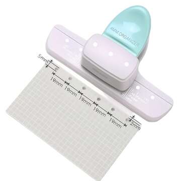 Cute Mini 3 Hole Punch Organizer 4mm Hole Diameter, 19mm Hole Space, for Loose-Leaf Notebooks Effortlessly Organize - A5/A6/A7/A8, A7-Pocket/A6-Peronal/A8-Mini, Perfect for Scrapbooking!