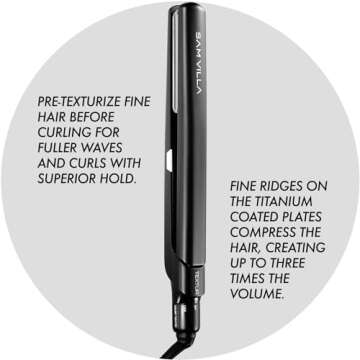 Sam Villa TEXTUR Professional Texturizing Hair Crimper Hair Iron With Precision Heat Control , 1 Count (Pack of 1)