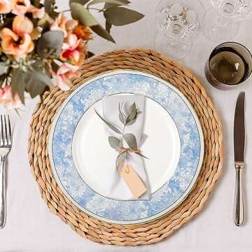 Wpslnwo Fine Bone China Dinner Plates Sets,4 Pcs 10.5 inch Electrooptic Pattern Plate Gilt Edged High Grade Dinnerware Sets For 4 People Suitable for Dining Party or Gift,Comes with Gift Box