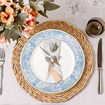 Wpslnwo Fine Bone China Dinner Plates Sets,4 Pcs 10.5 inch Electrooptic Pattern Plate Gilt Edged High Grade Dinnerware Sets For 4 People Suitable for Dining Party or Gift,Comes with Gift Box