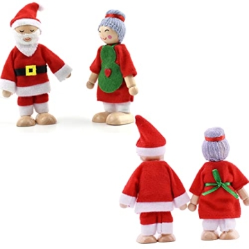 Festive Wooden Dollhouse Family Set for Children