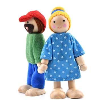 Festive Wooden Dollhouse Family Set for Children