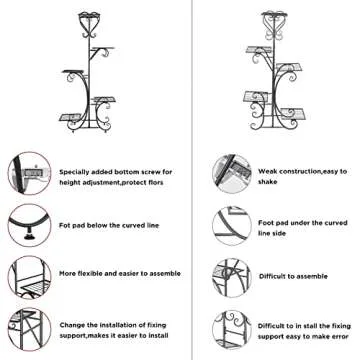 unho 5 Tier Tall Metal Plant Stand for Indoor Gardening