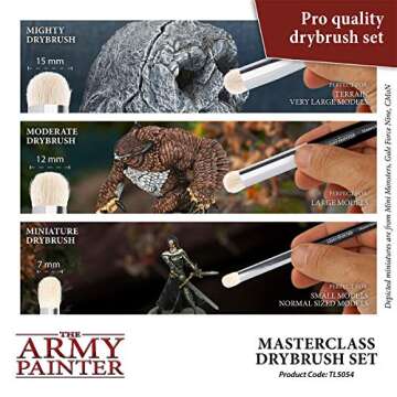 The Army Painter Masterclass: Drybrush Set - Hobby Detail Paint Brush Set - Acrylic Paint Brushes in...